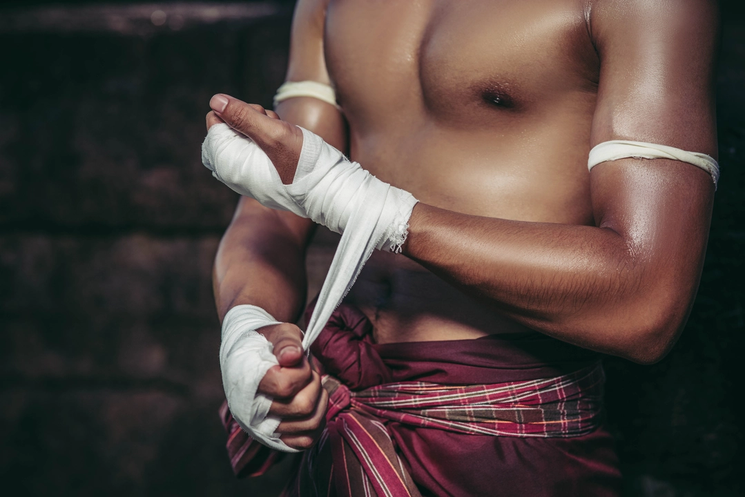 Entrenamiento de Muay Thai en la academia